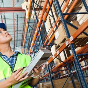 Female worker in warehouse