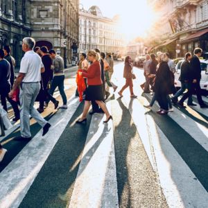 People crossing the street
