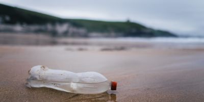Plastic bottle on a beach